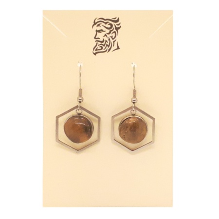 brown-stones-hexagon-frame-earrings