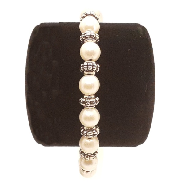 white-beads-silver-spacers-bracelet-7-half-inches